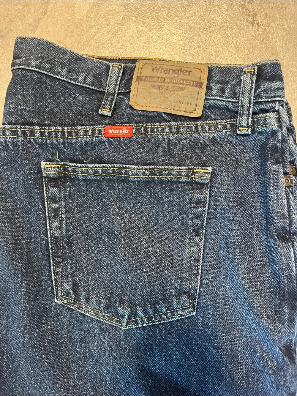 2 pairs of Wrangler Men's Straight Jeans in Dark Indigo & Light Blue used  46”